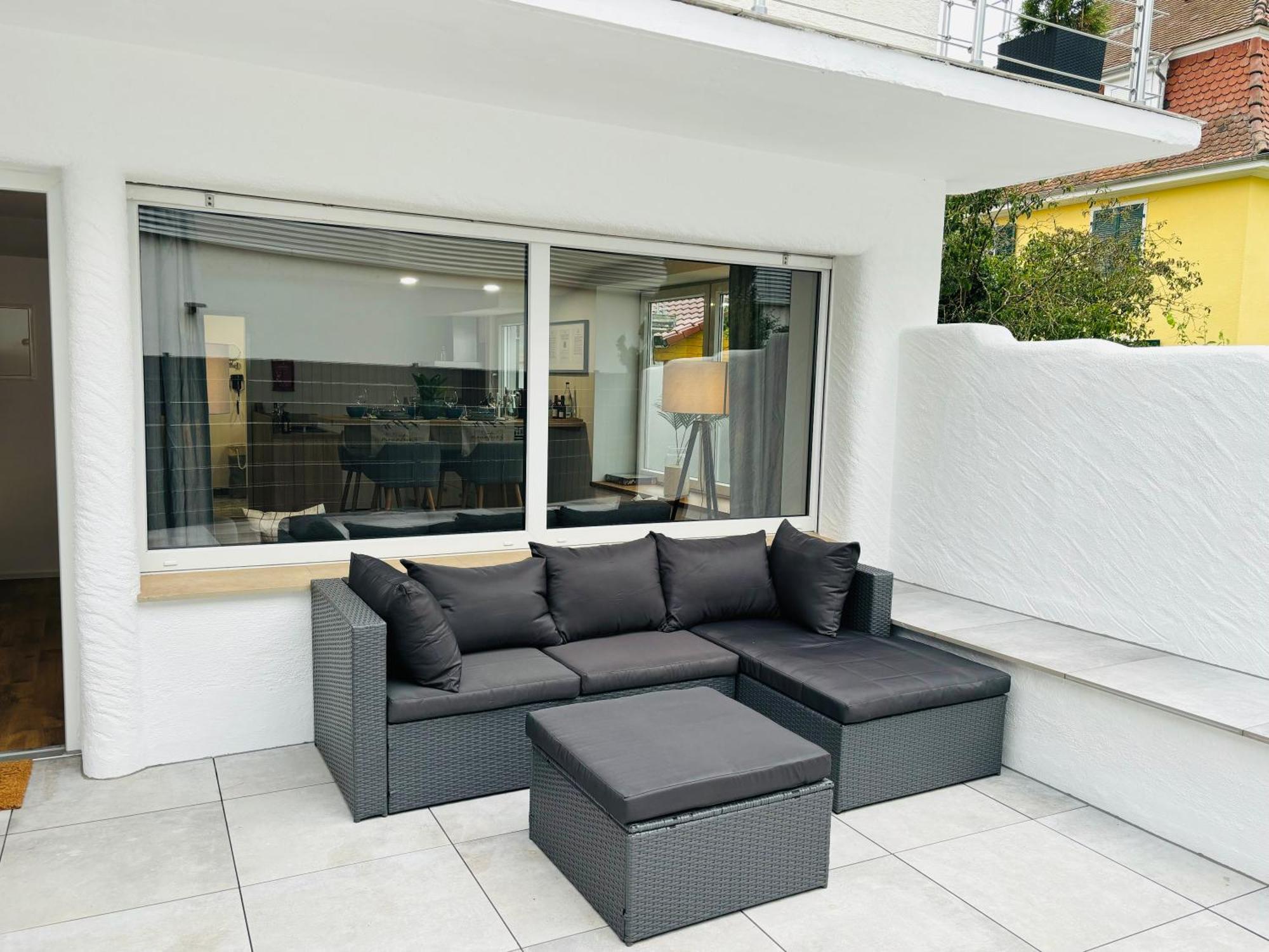 Ferienwohnung Jacuzzi Terrasse 55' Tv Kueche Regendusche Bad Bellingen Exterior foto